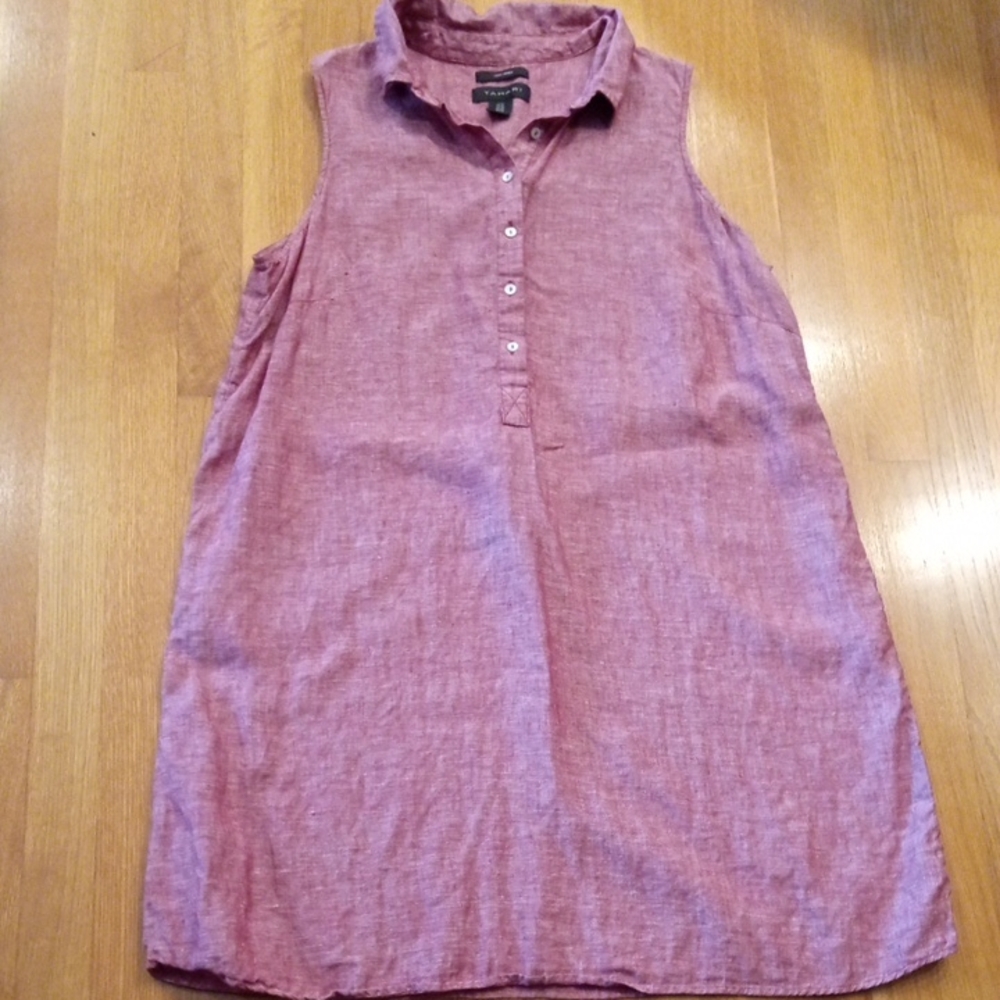 Tahari 100% Linen Sleeveless Womens Dress 1X